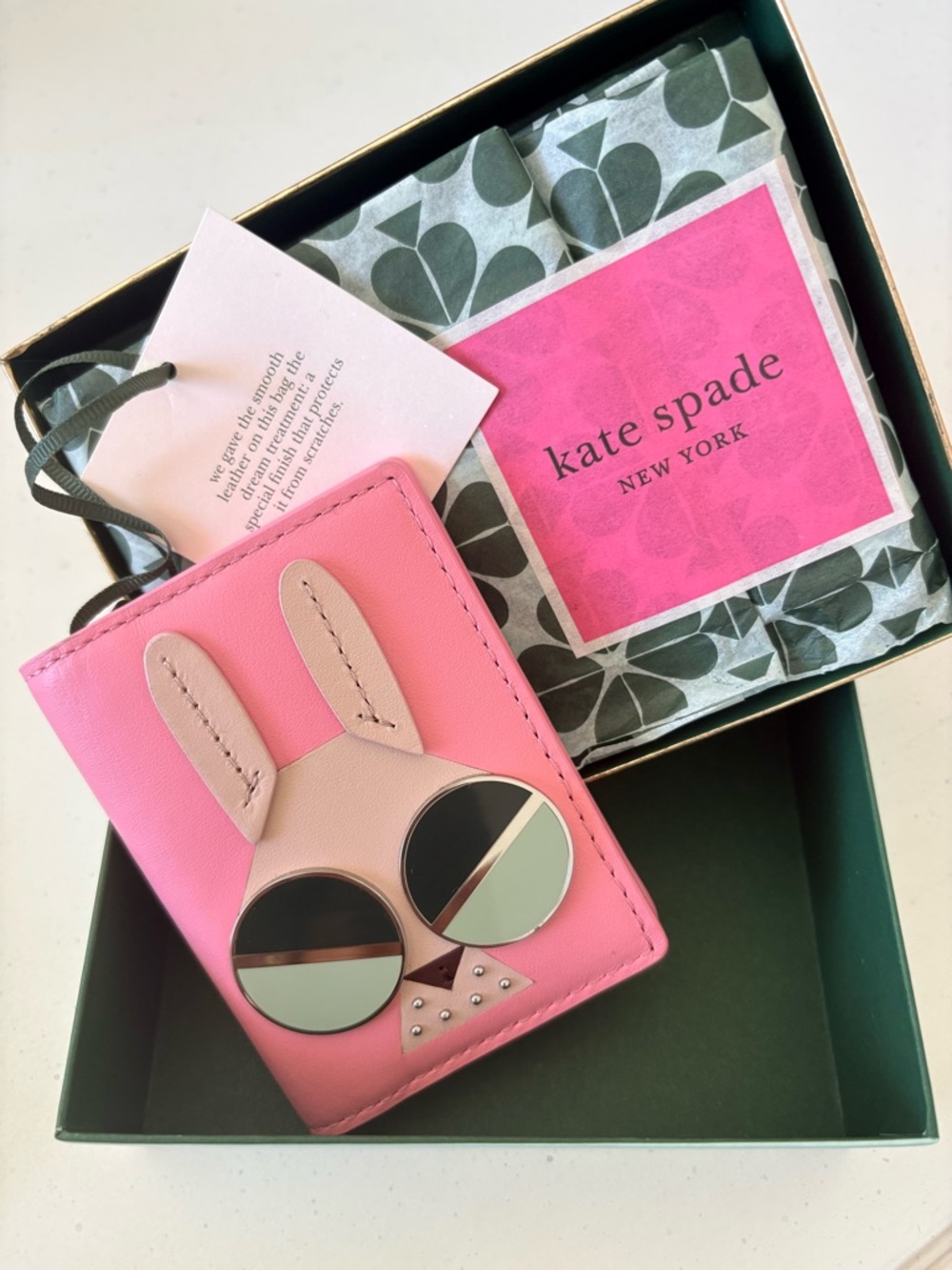 Kate Spade New York Spademals Bunny Money Bifold Card Case NWT - Picture 2 of 7